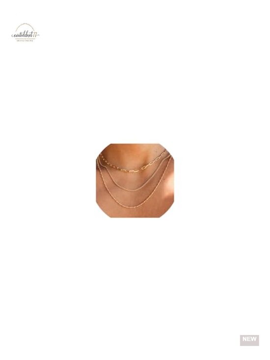 Jewelry - 14k Gold Plated Stainless Steel Dainty Stack Thin Chain Necklace Set